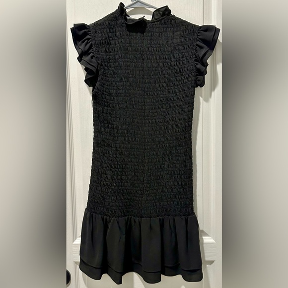 French Connection Flutter Sleeve Verona Smocked Crepe Mini Bodycon Dress - Picture 6 of 11